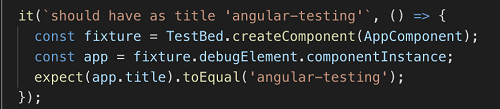 it() function in angular testing